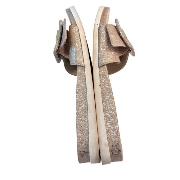 Anne Klein Iflex AKShanna Gold Metallic Buckle Slide Sandals Size 6.5M GUC - Picture 4 of 8